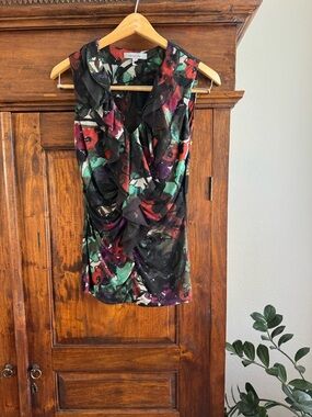 Classiques Entier Silk Blend Ruffle Blouse